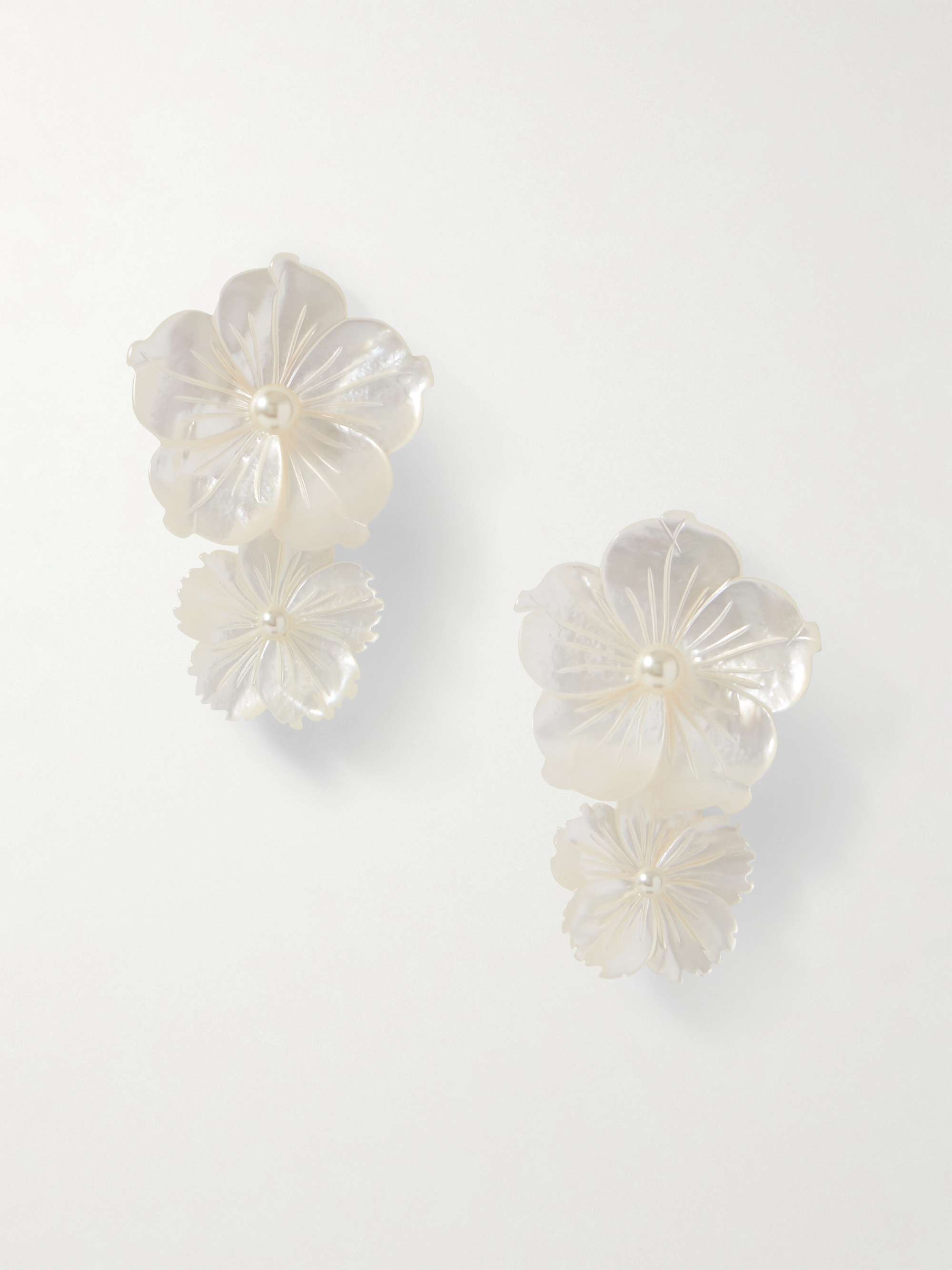 Geneva Mother-Of-Pearl, Gold-Plated and Pearl Earrings