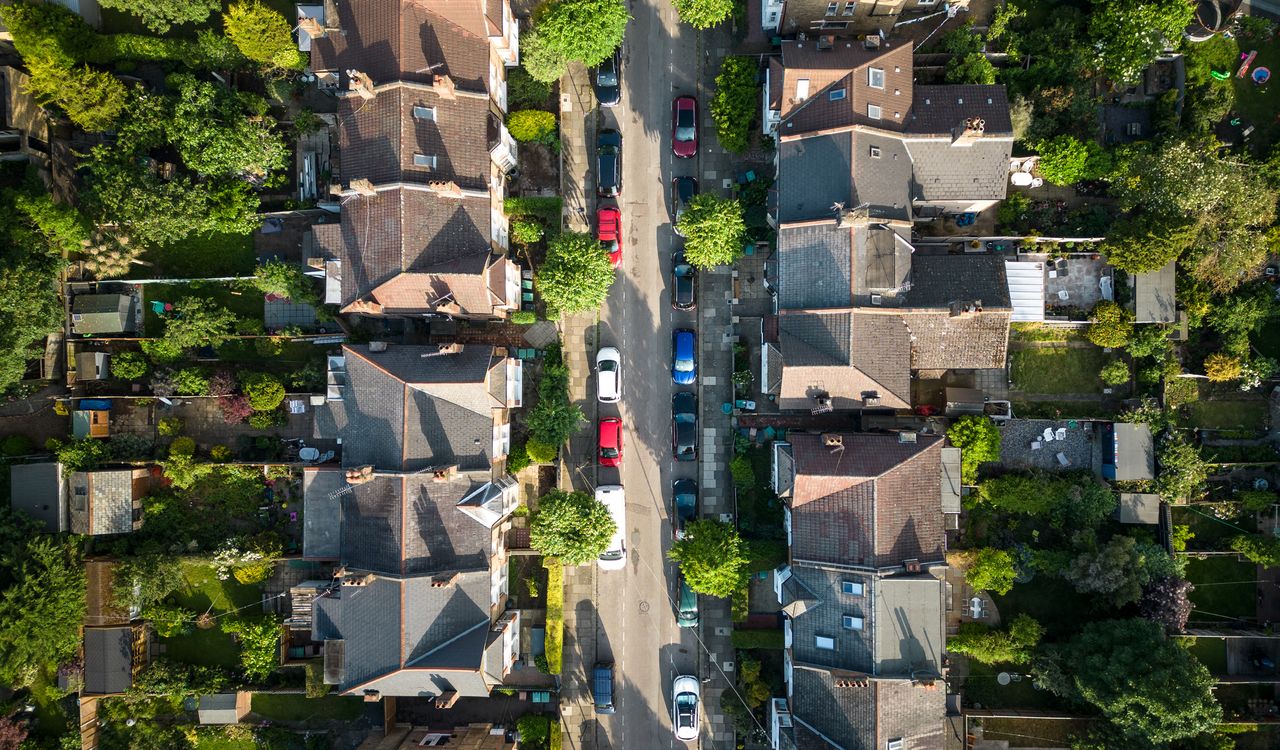 aerial view of houses