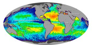 ocean salinity satellite, nasa aquarius mission, how salty is the ocean, ocean salt content, world's oceans and seas, why is the ocean salty