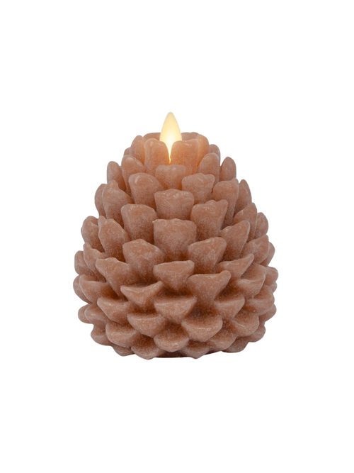 Flicker Flameless Small Caramel Cafe Pinecone 4"