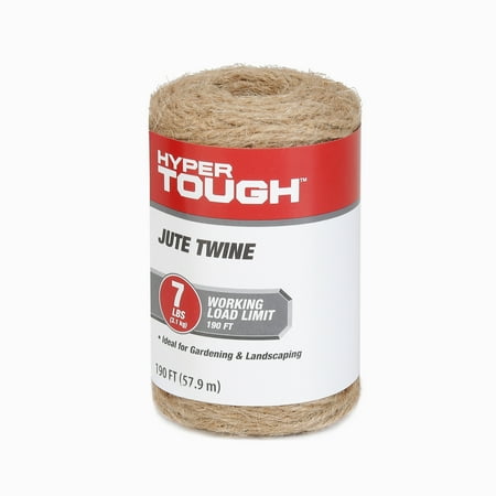 Hyper Tough 190' Jute Twine Natural, 7 Lb Working Load Limit, Brown, Rope