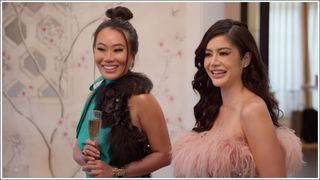 Kelly Mi Li and Kim Lee (with brunette hair) on Bling Empire season three