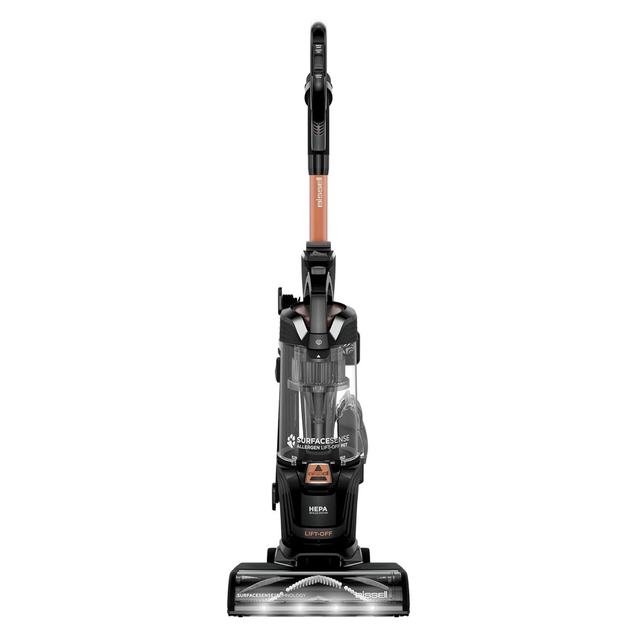 Bissell SurfaceSense Allergen Pet Lift-Off Upright Vacuum against white background