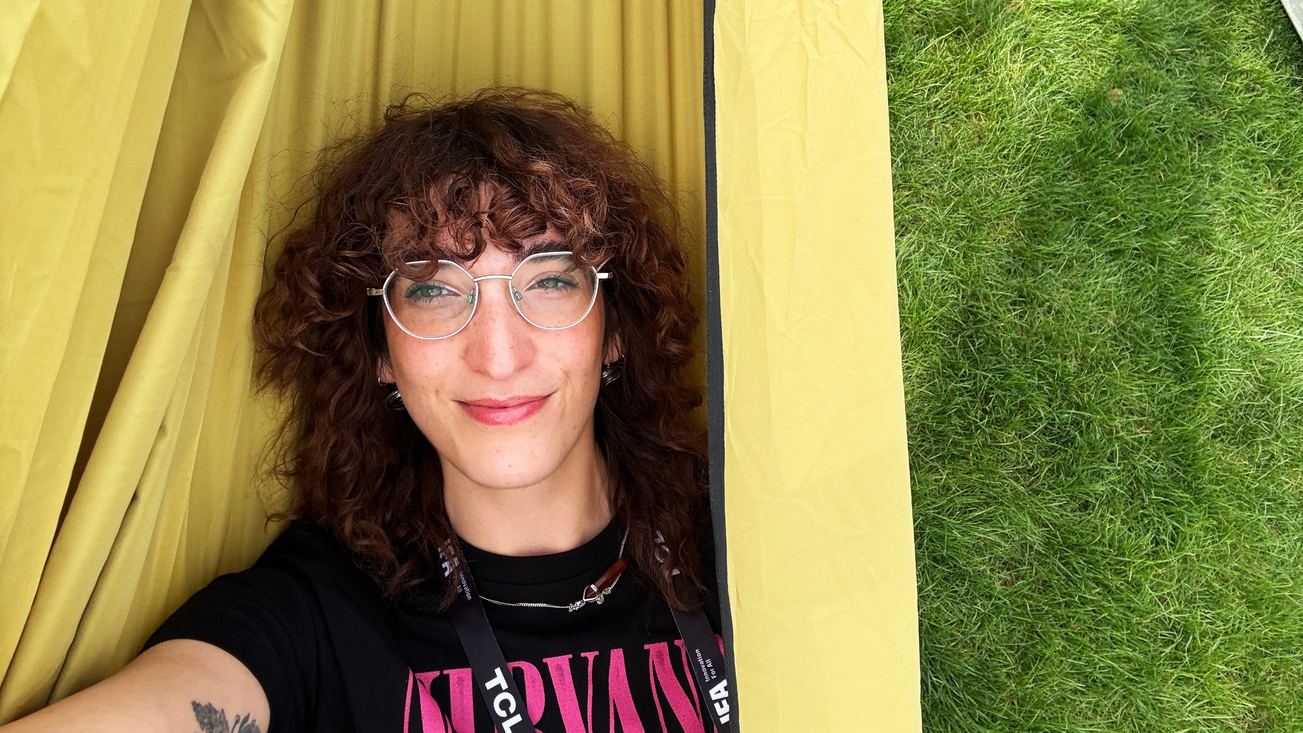 photos of the vibrating music hammock sensory instillation