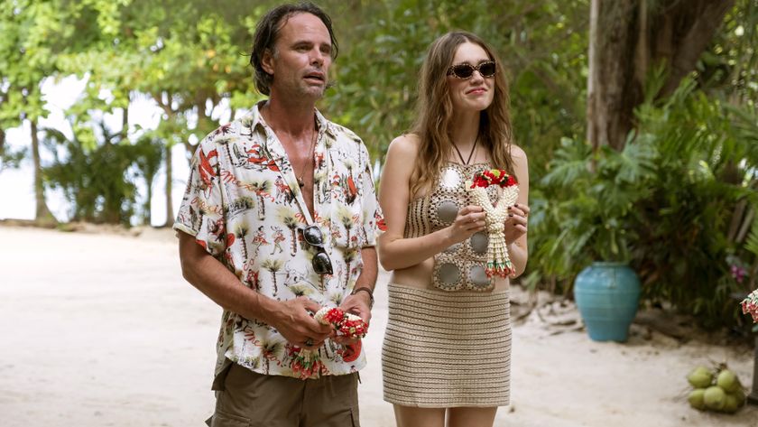 Rick and Chelsea in holiday clothes arriving at the hotel resort 