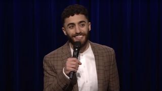 Emil Wakim performing stand-up comedy on The Tonight Show