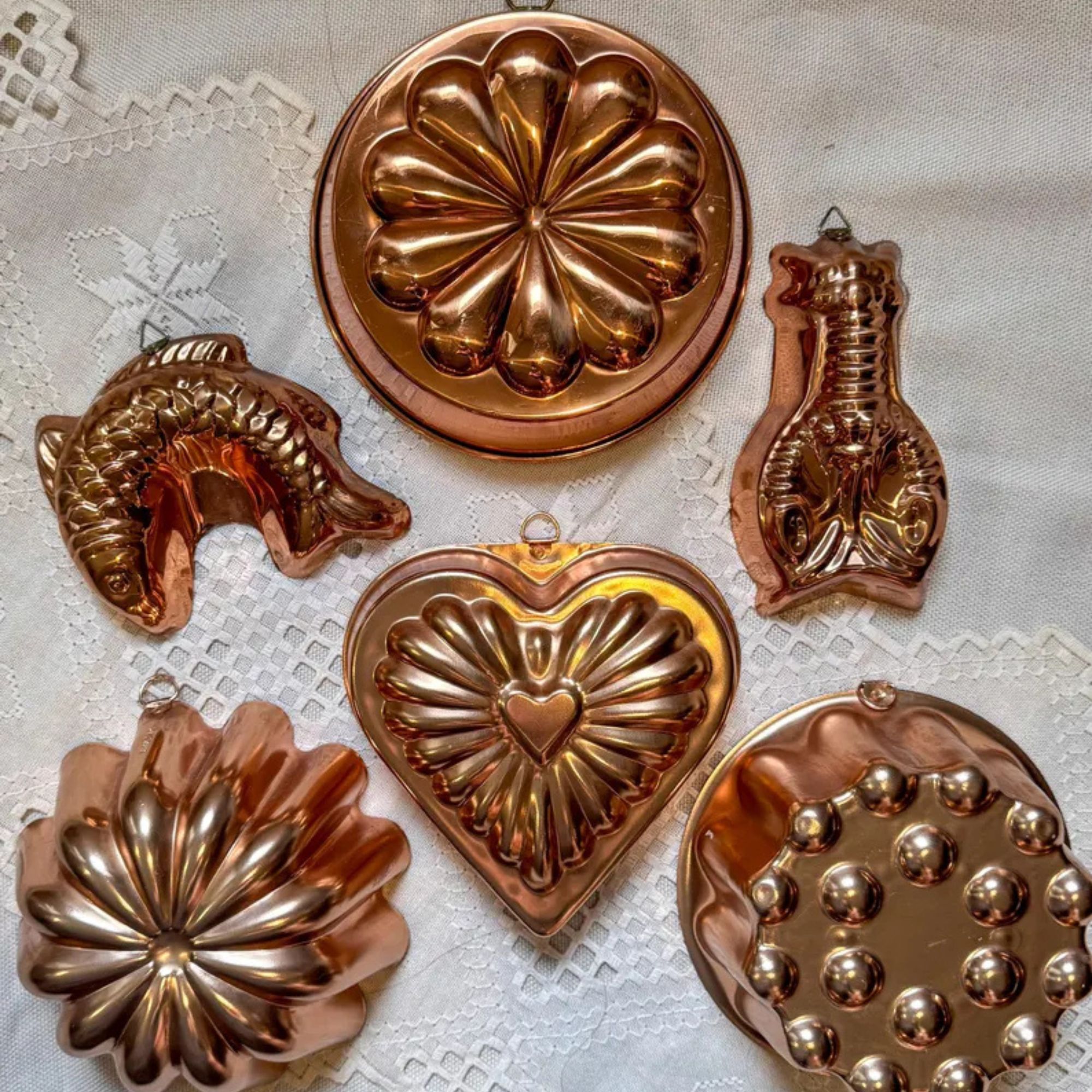 Vintage Copper Wall Molds