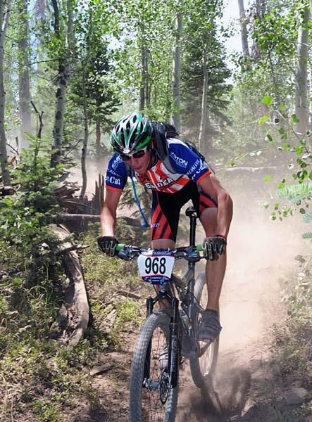 Zach Valdez on a dusty descent