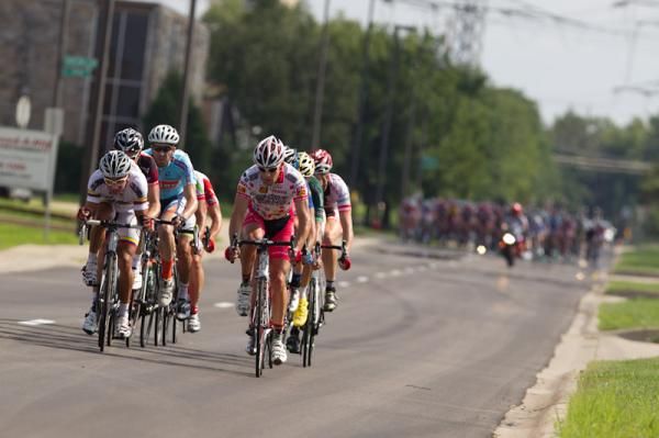 A break gets away early on in the mens race.