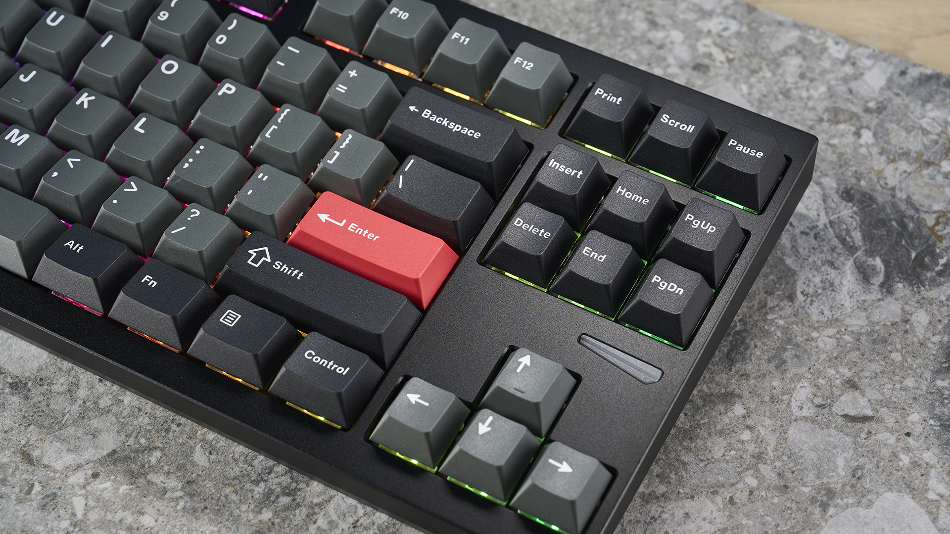 Photograph of the Lemokey L4 mechanical keyboard