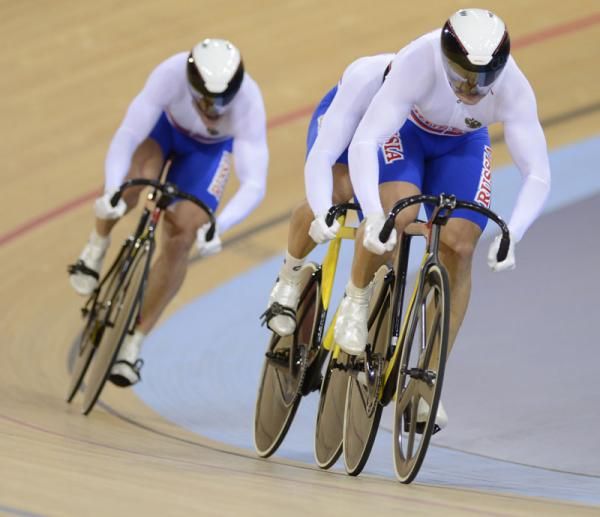 Russia's sprint team on the track