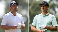 Francesco Molinari (left) and Justin Rose (right) look on during events in 2024