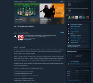 Counter-Strike 2 Steam page section from October 30 2024