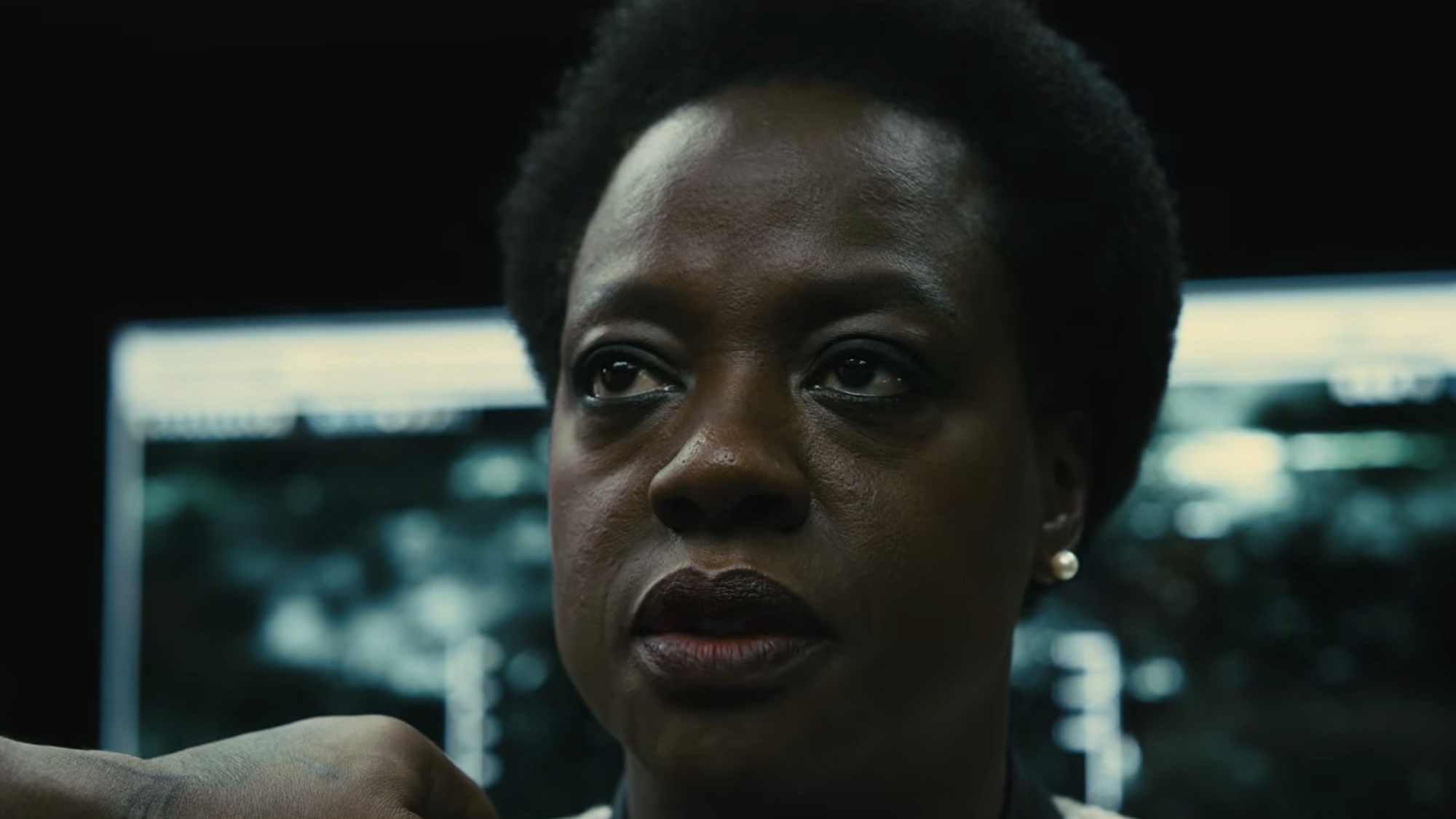 Amanda Waller being threatened in The Suicide Squad.