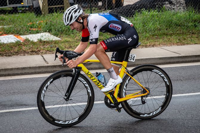 Jonny Brown (Axeon) on his way to winning the US Pro Road Race National Championships on June 24, 2018 in Knoxville, Tennessee
