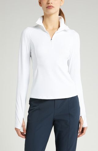 Replay Piqué Quarter Zip Top