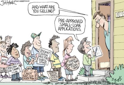 Editorial Cartoon U.S. back to school fundraisers