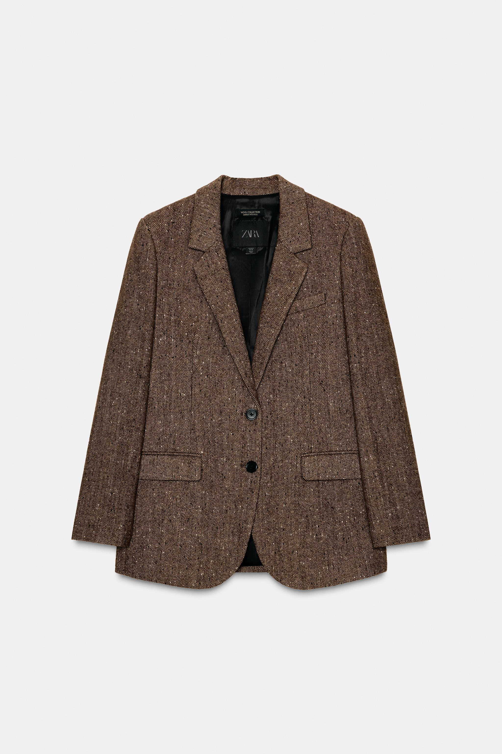 Herringbone Wool Blazer Zw Collection