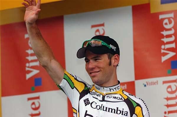 Mark Cavendish (Columbia-HTC) on the podium.