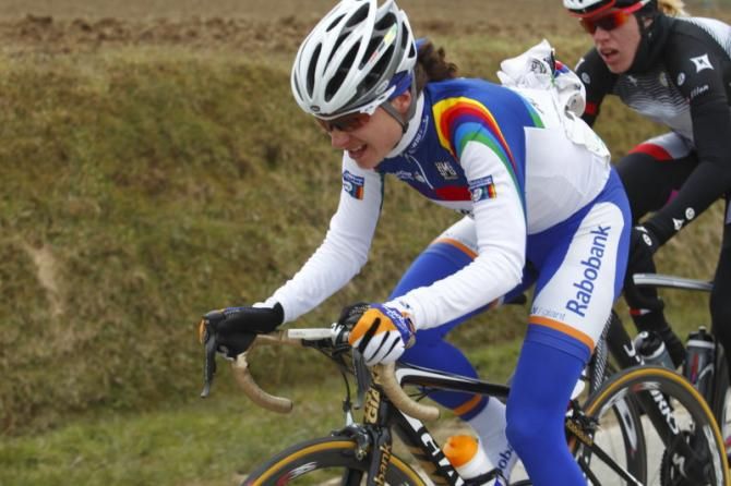 Marianne Vos (Rabobank Liv/Giant) in the World Cup leader's jersey