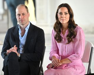 Prince William, Duke of Cambridge and Catherine, Duchess of Cambridge are seen at Daystar Evangelical Church