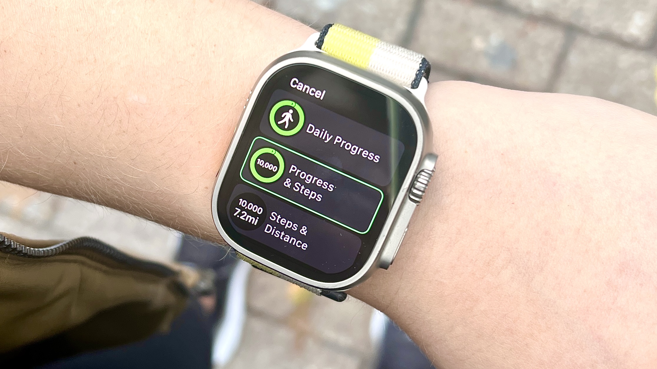 Face step counting app on Apple Watch