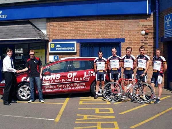 C'mon guys, smile... The FRF-Caravello crew pose before the Ras. (l-r): Cody Stevenson, Peter Herzig, Josh Marden, Joe McDonnell and Peter McDonald