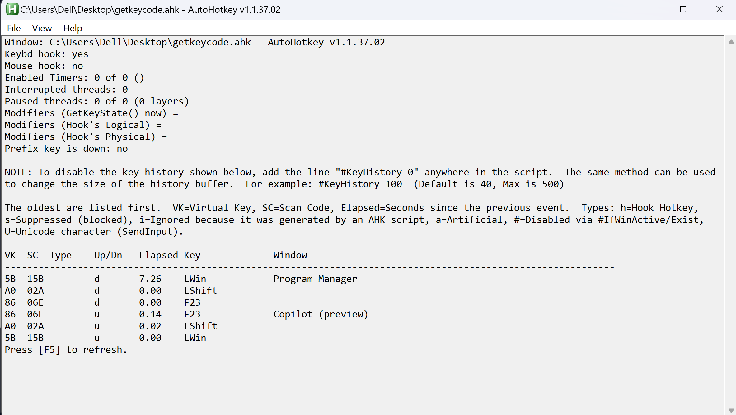 Autohotkey log