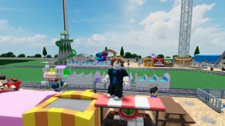best Roblox games: a Roblox avatar in his own theme park