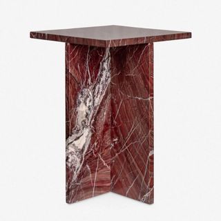 lulu and georgia red marble side table