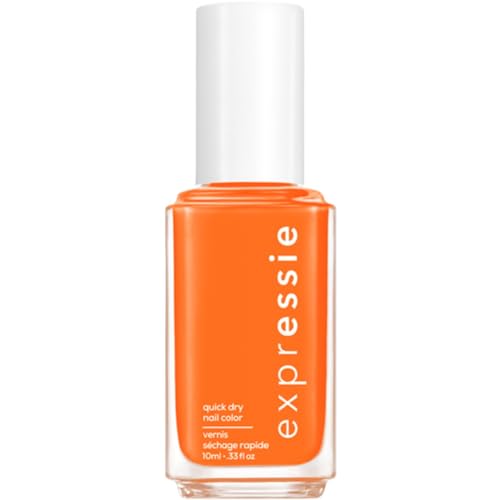Essie Expressie Nail Polish, Quick-Dry Electric Orange Nail Polish, Vegan, Bearer of Rad News, 0.33 Fl Oz
