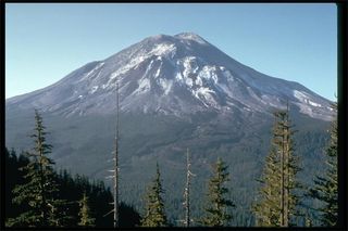Mount St. Helens on May 17, 1980, one day before the devastating eruption.