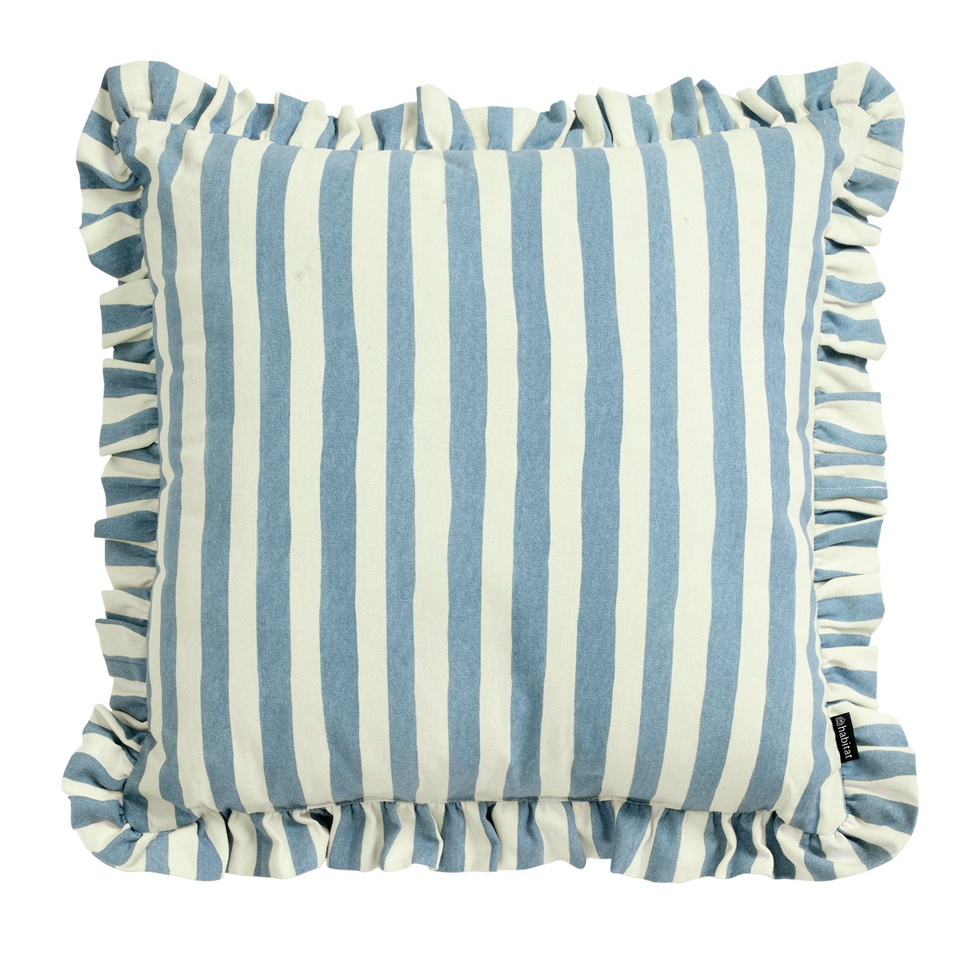 Argos Home Blue Striped Outdoor Cushion With Frill