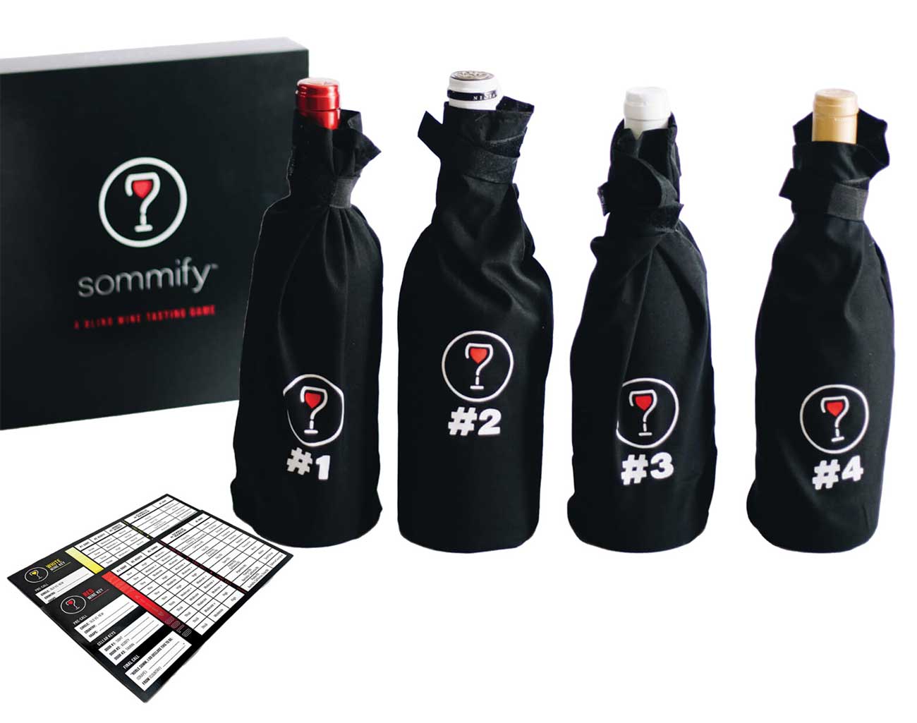 Sommify blind tasting game and bags
