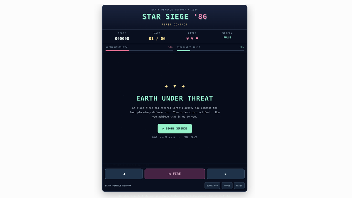 A screenshot of the chatpgt interface with a space invaders game in it.