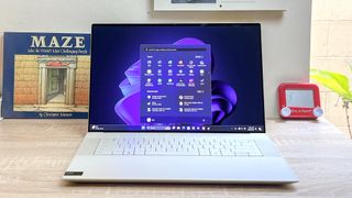 Dell XPS 16 review unit on desk
