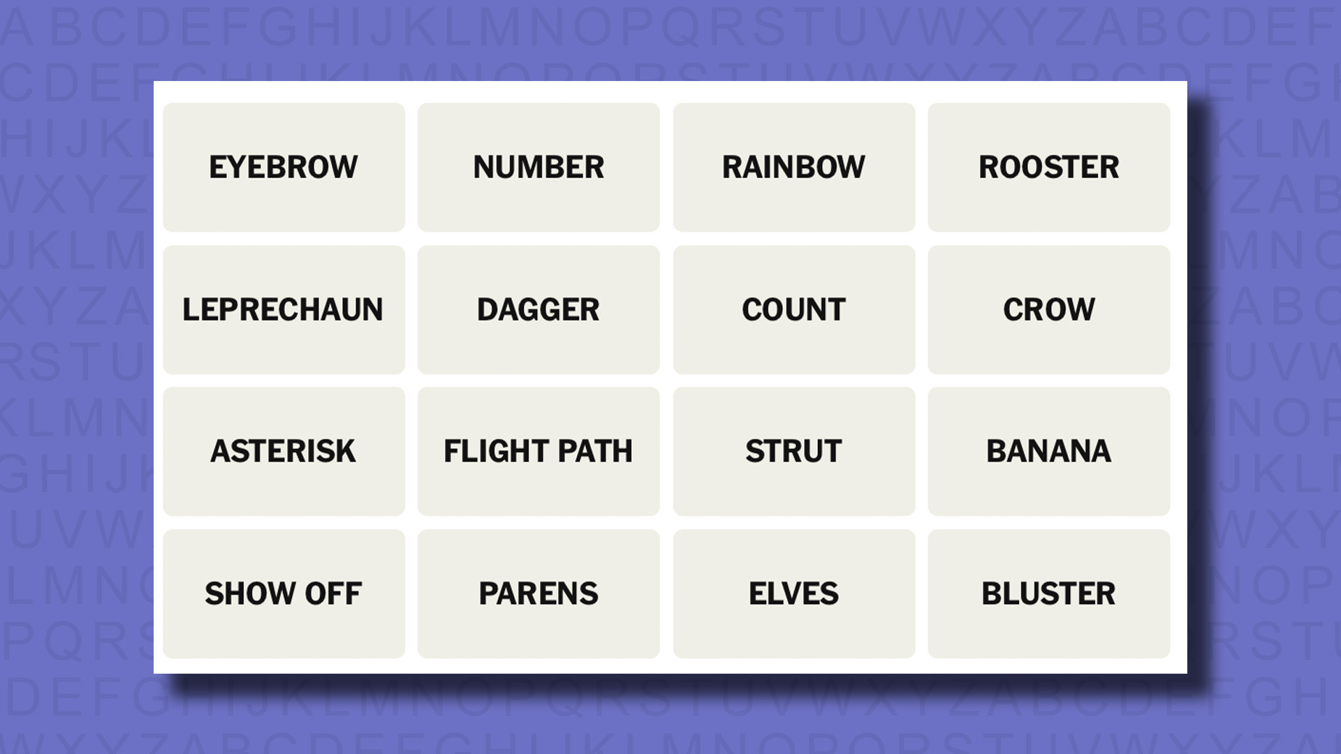 NYT Connections hints for game 731 on a purple background