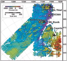 Map of Ice Cores and Subglacial Volcanoes