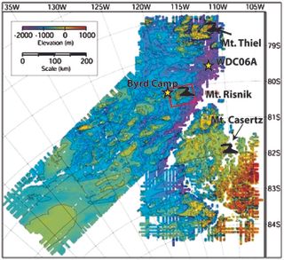 Map of Ice Cores and Subglacial Volcanoes
