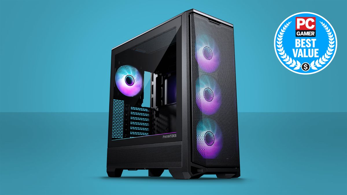 A Phanteks Eclipse G400A case on a blue background with the PC Gamer Best Value badge in the top right
