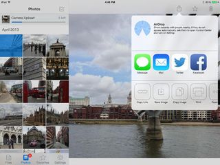 The Dropbox interface on an iPad