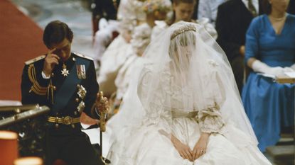 HRH Prince Charles marrying Lady Diana Spencer at St Paul's Cathedral, London, 29th July 1981. (Photo by Fox Photos/Hulton Archive/Getty Images)