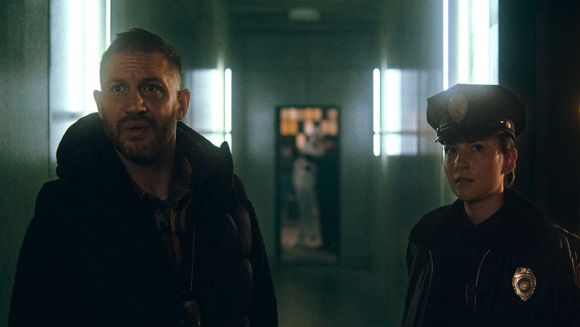 Tom Hardy as Walker in Havoc, plus a police officer.