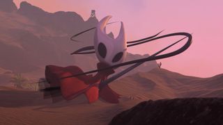 A statue of Hollow Knight Silksong protagonist Hornet in Baby Steps