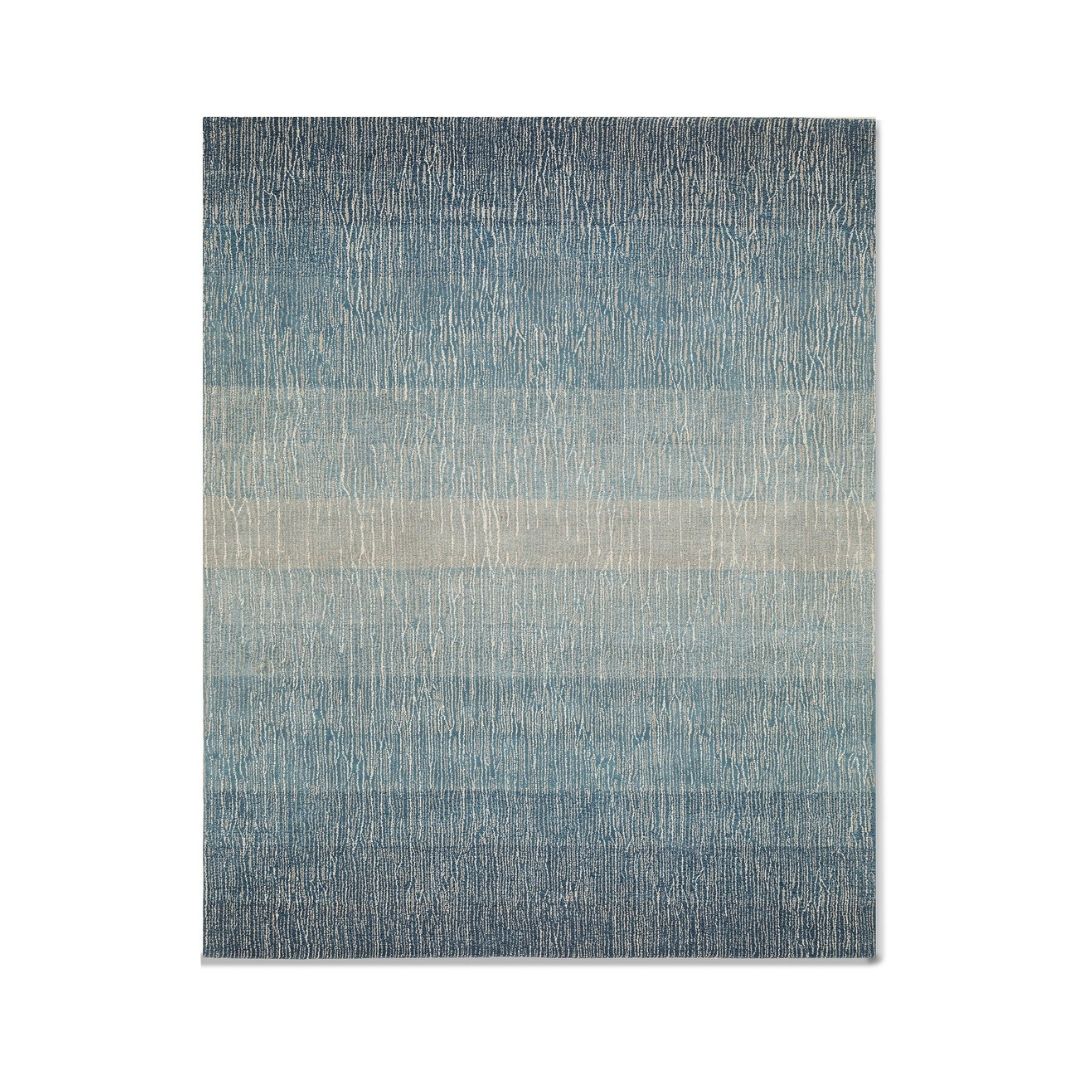 Blue Ombre Patterned Rug