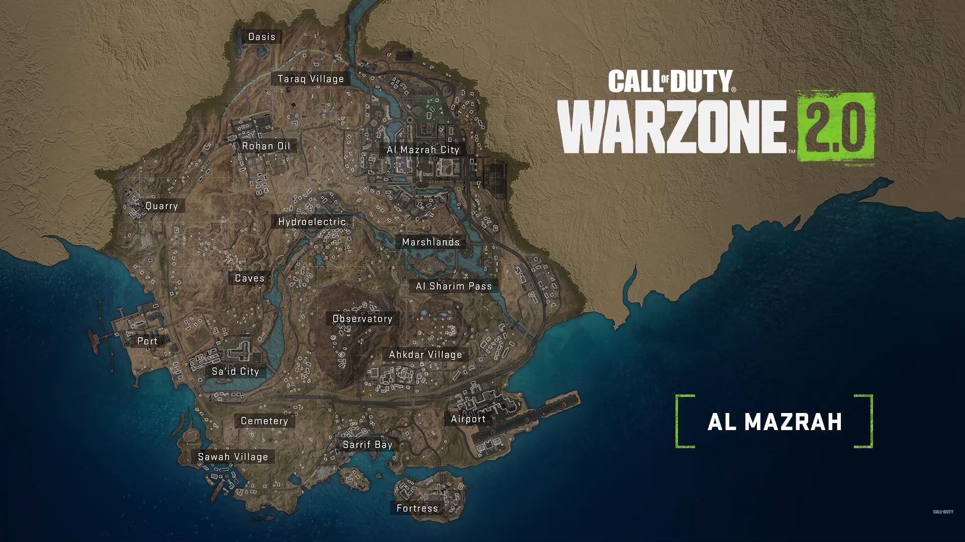 Screenshot of Call of Duty: Warzone 2 map showing POIs
