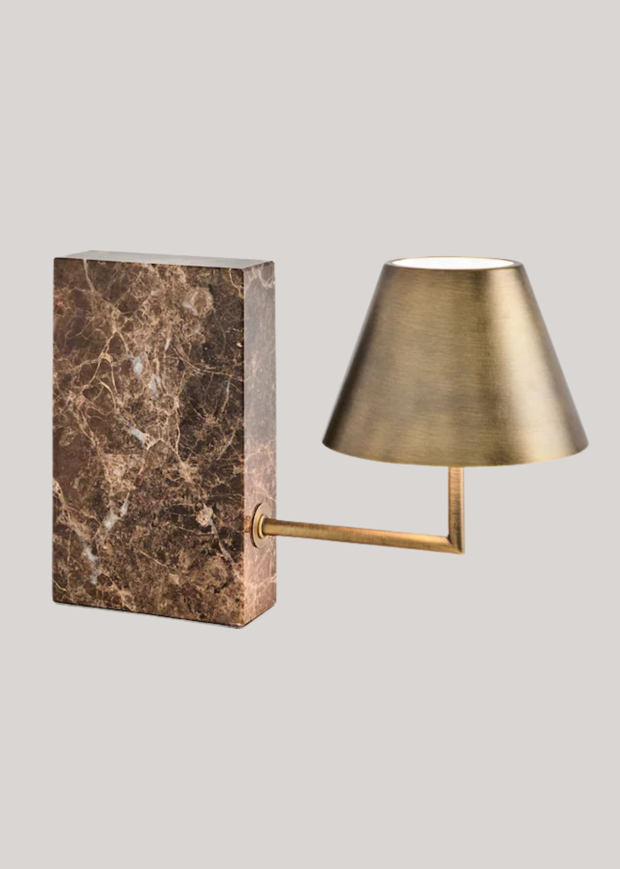 Next, Brown Marble Highclere Rechargeable Small Table Lamp