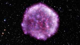 a massive purple explosion in space