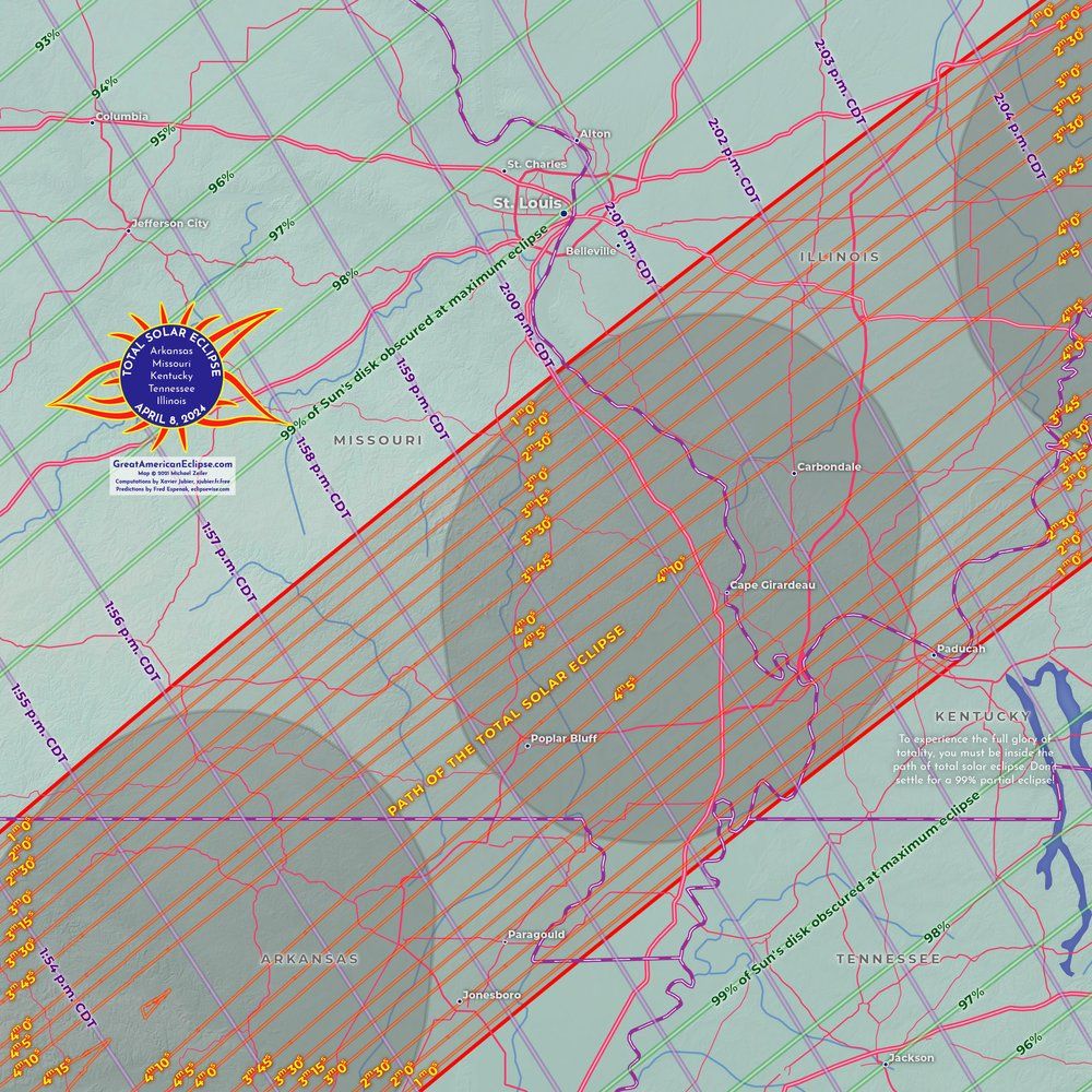 Total solar eclipse 2024 maps of the 'path of totality' Space