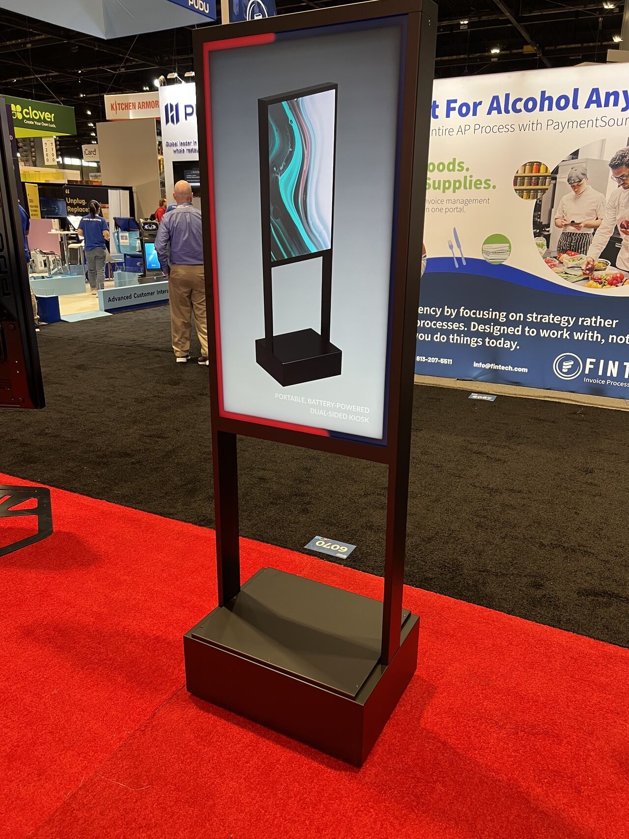 The new battery-powered kiosk solution on display at InfoComm.